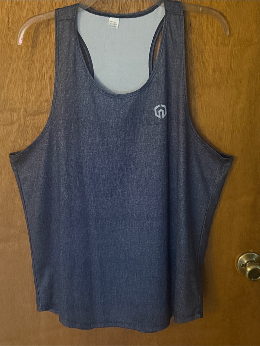 Men's Navy Athletic Tank with Reflective Logo